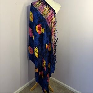 Vibrant Peppermint Bay Coverup with fringe